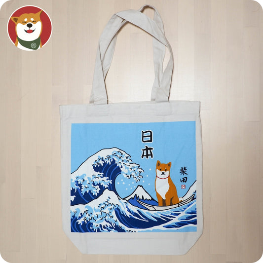 [A4側孭袋] - 柴犬旅行篇/ 浮世繪 / 淺褐色